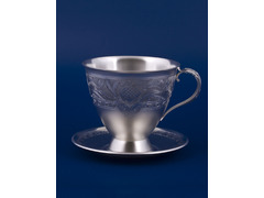 Серебряная чашка с блюдцем «Баронесса»  
